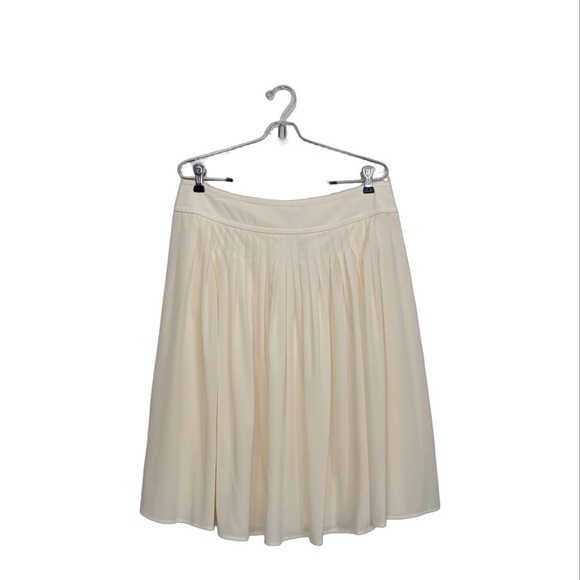 ST. JOHN Collection Silk Blend Accordion Pleated Luxury Skirt, Off White size 10 - Picture 1 of 7